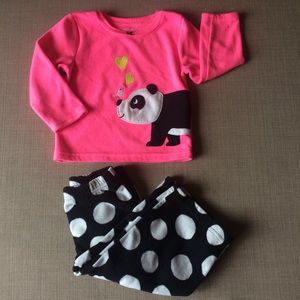 Carter’s Fleece PJ’s set. 🐼 🐦 💕